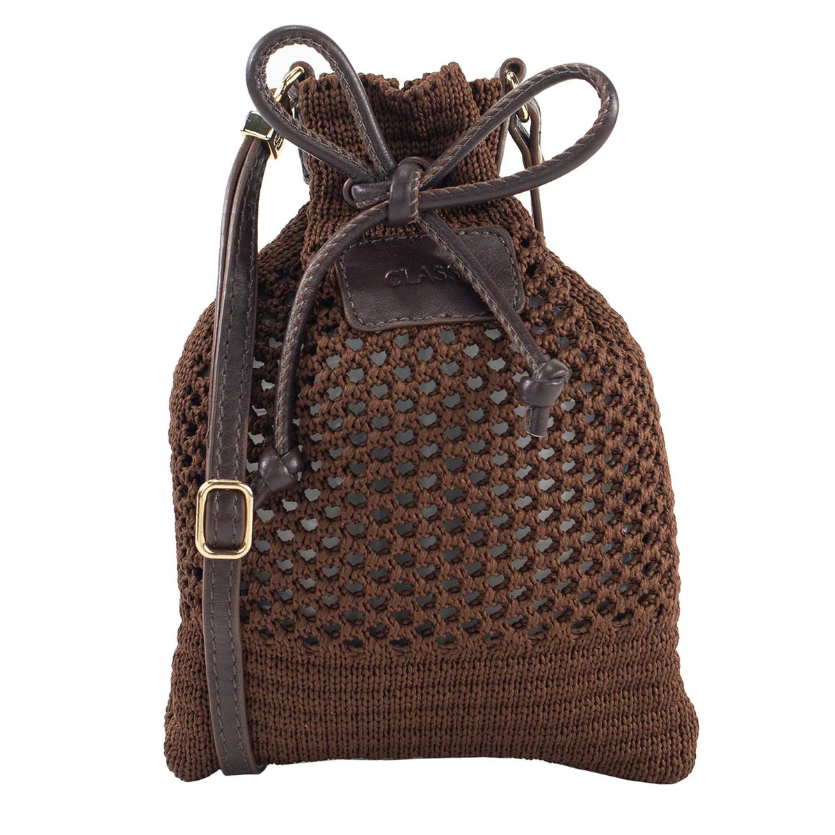 Bolsa Crossbody de Crochê Sol - Café/Chocolate