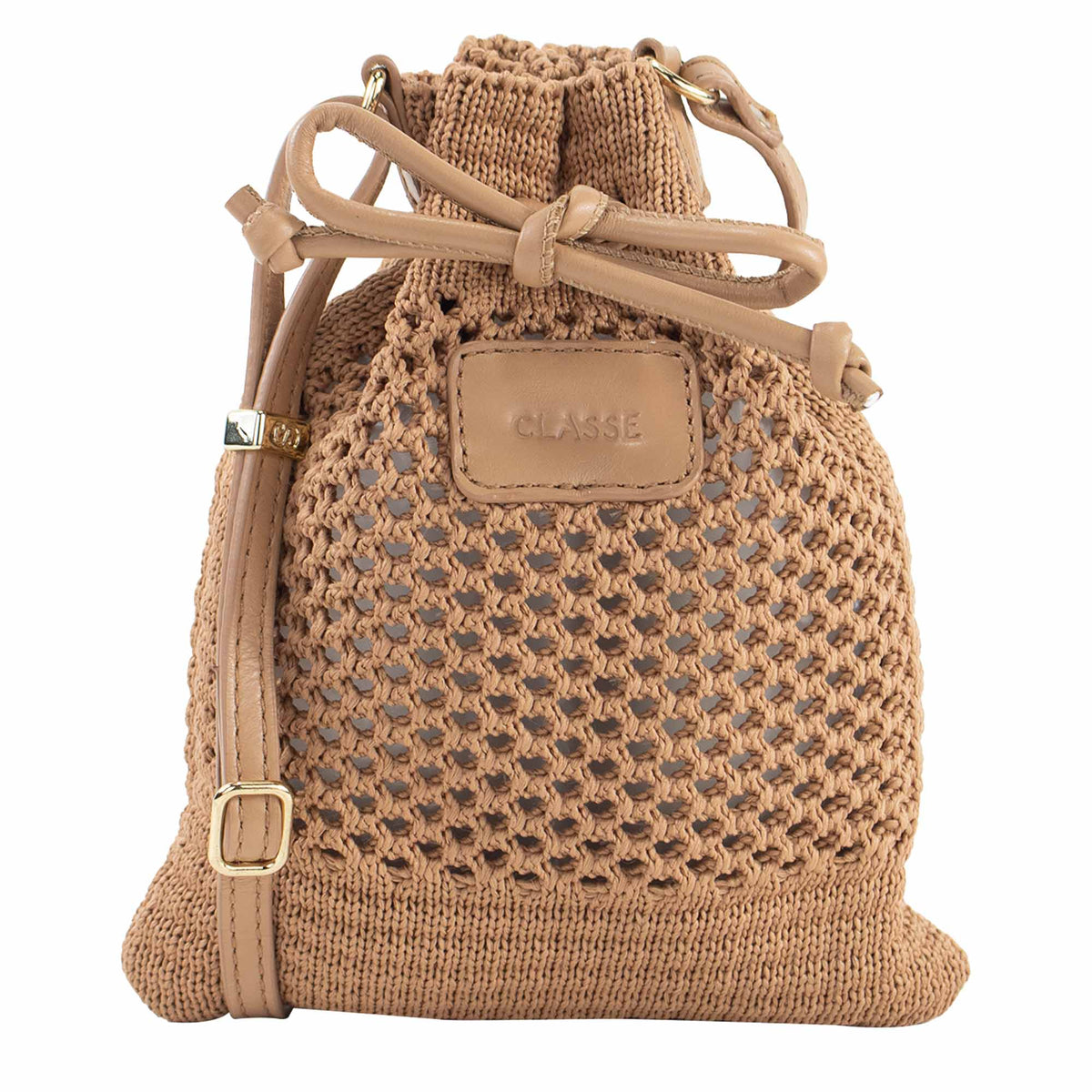 Bolsa Crossbody de Crochê Sol - Tan