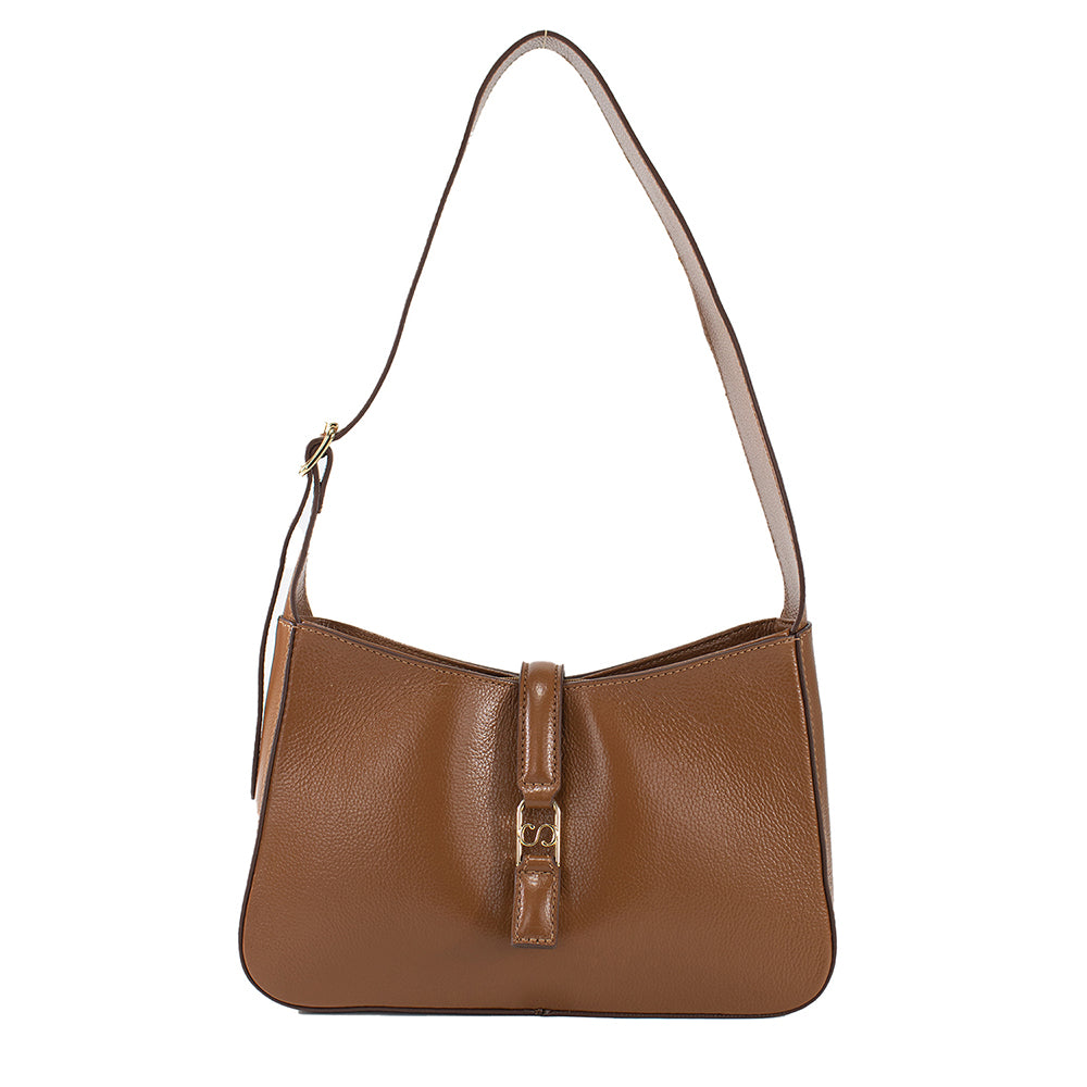 Bolsa de Ombro de Couro Liéri - Nocciola