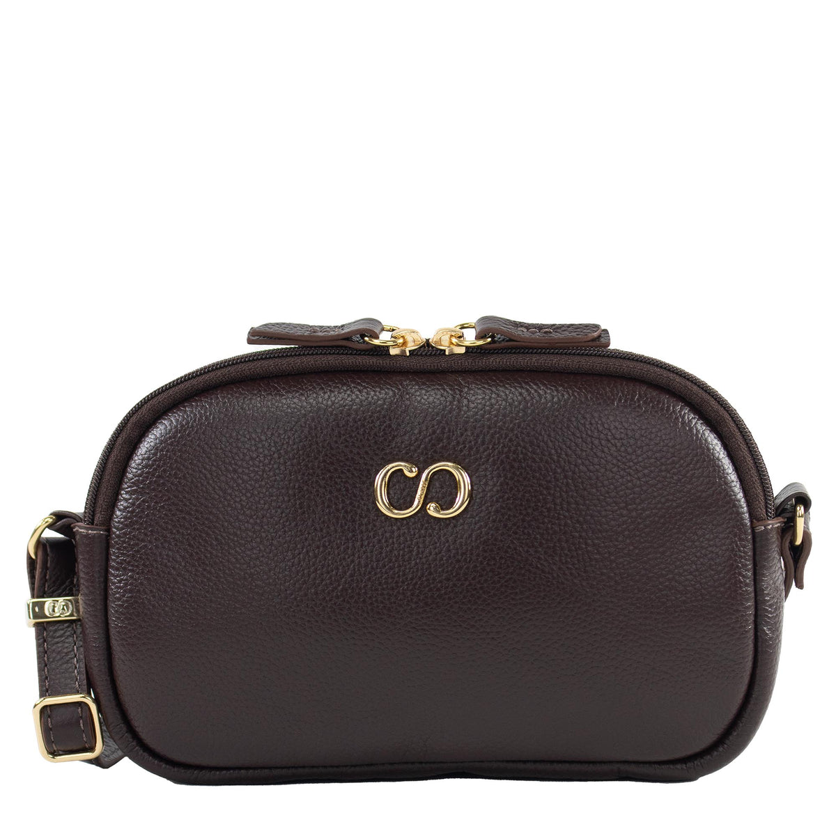 Bolsa de couro Crossbody Jeni - Chocolate