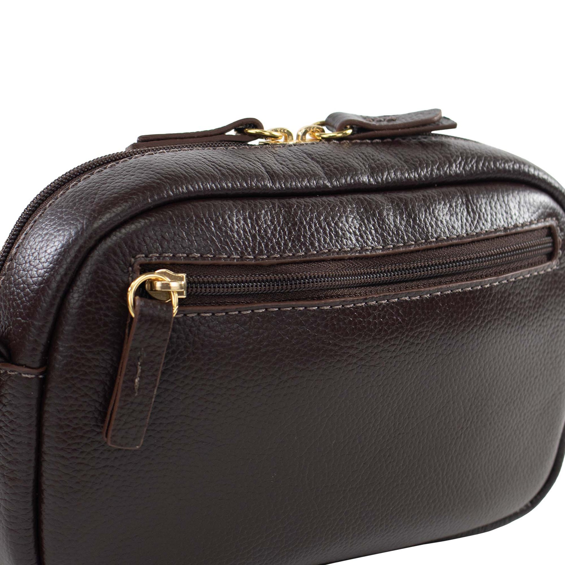 Bolsa de couro Crossbody Jeni - Chocolate