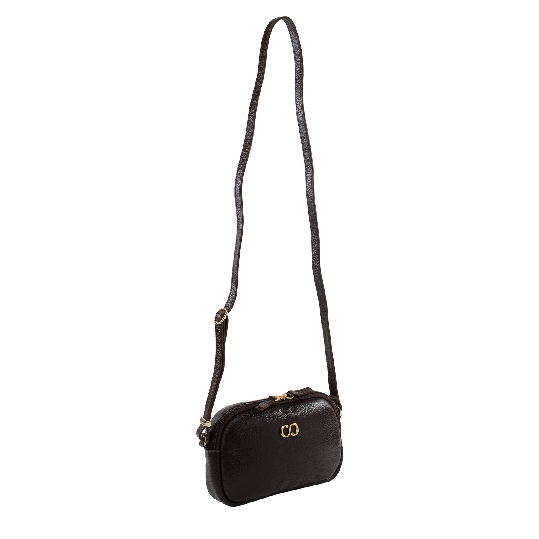Bolsa de couro Crossbody Jeni - Chocolate