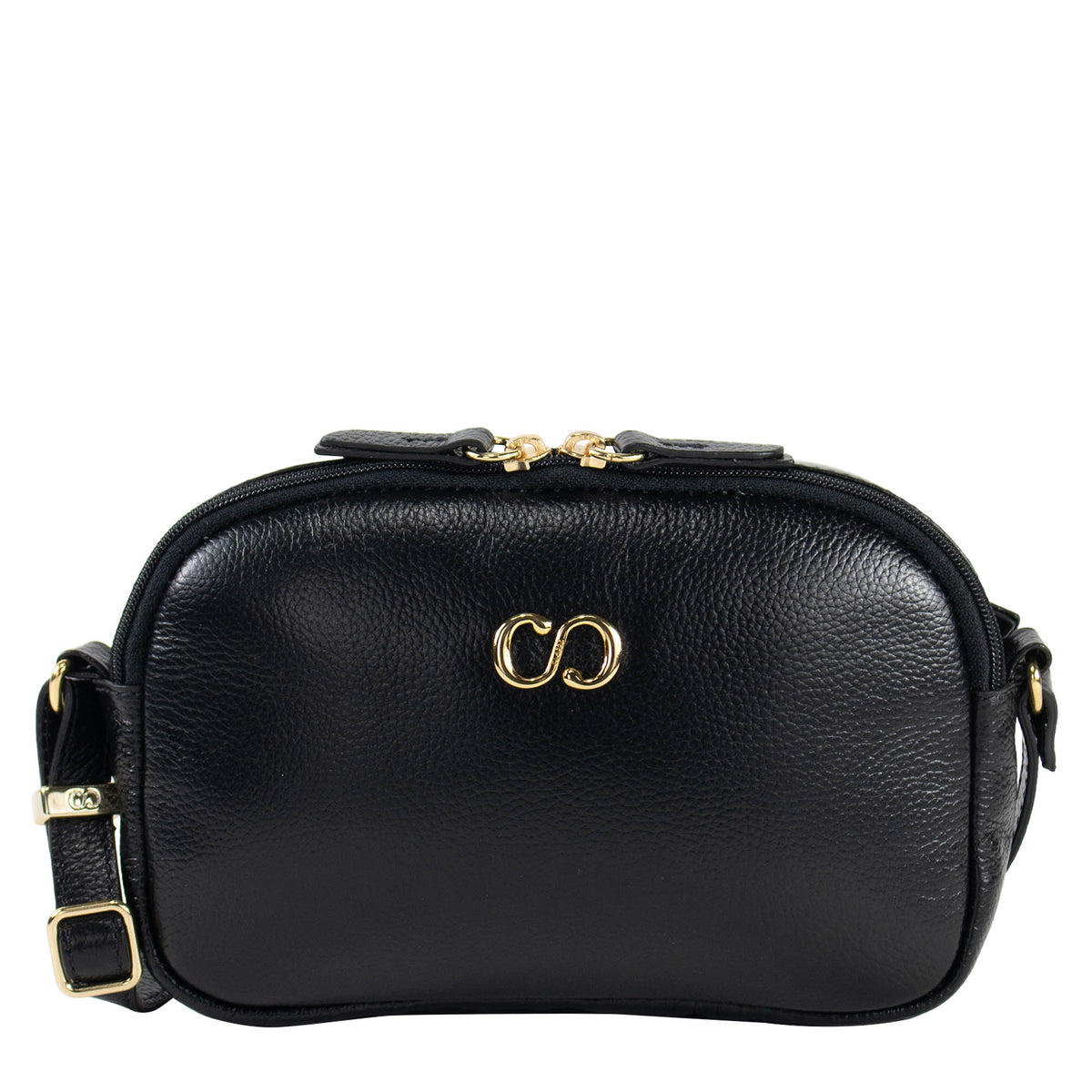 Bolsa de couro Crossbody Jeni - Preto