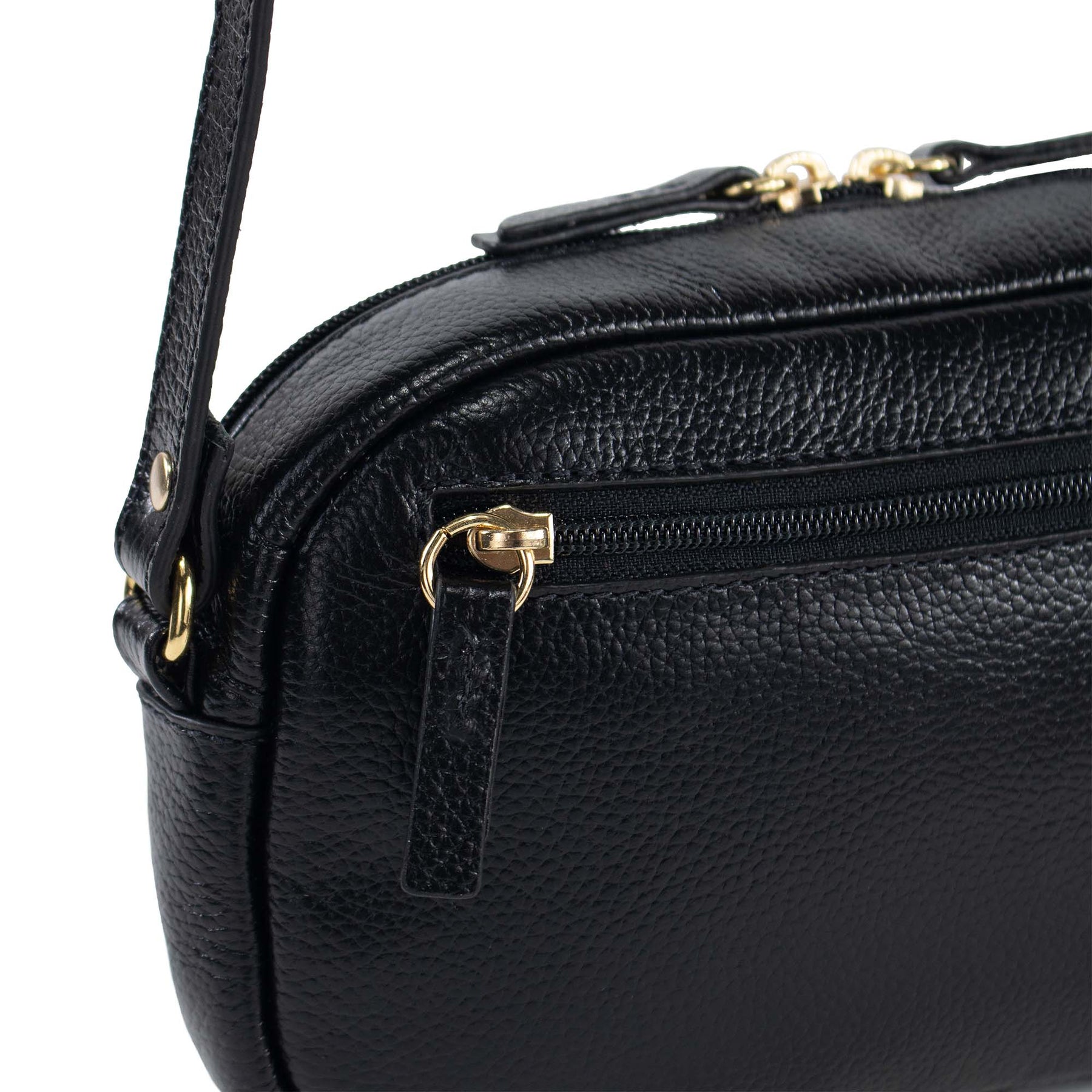Bolsa de couro Crossbody Jeni - Preto