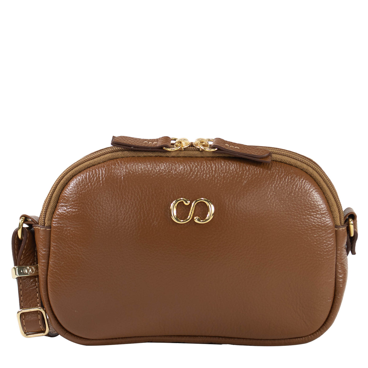 Bolsa de couro Crossbody Jeni - Nocciola