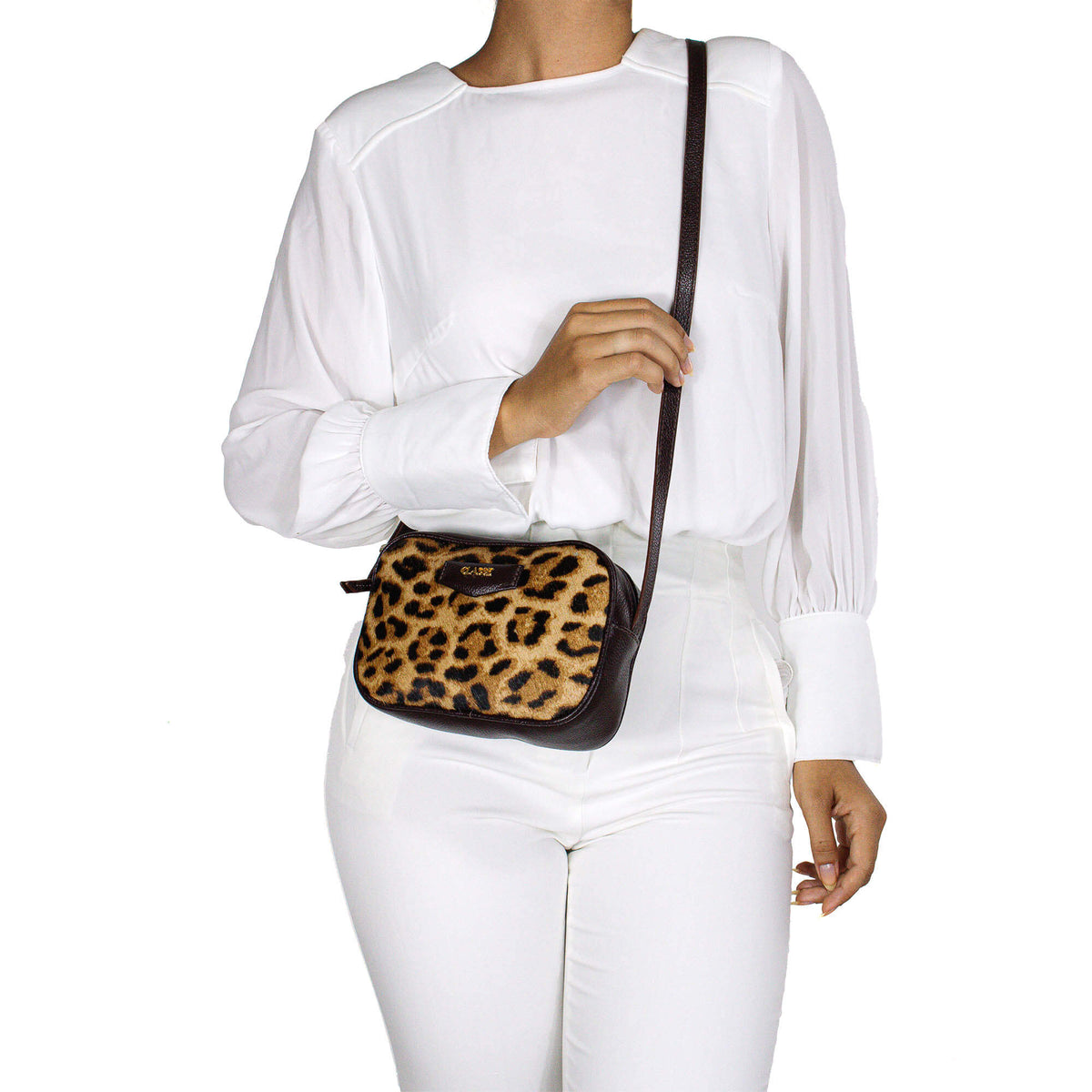 Bolsa Camera Bag de Couro Estampa Animal - Tate