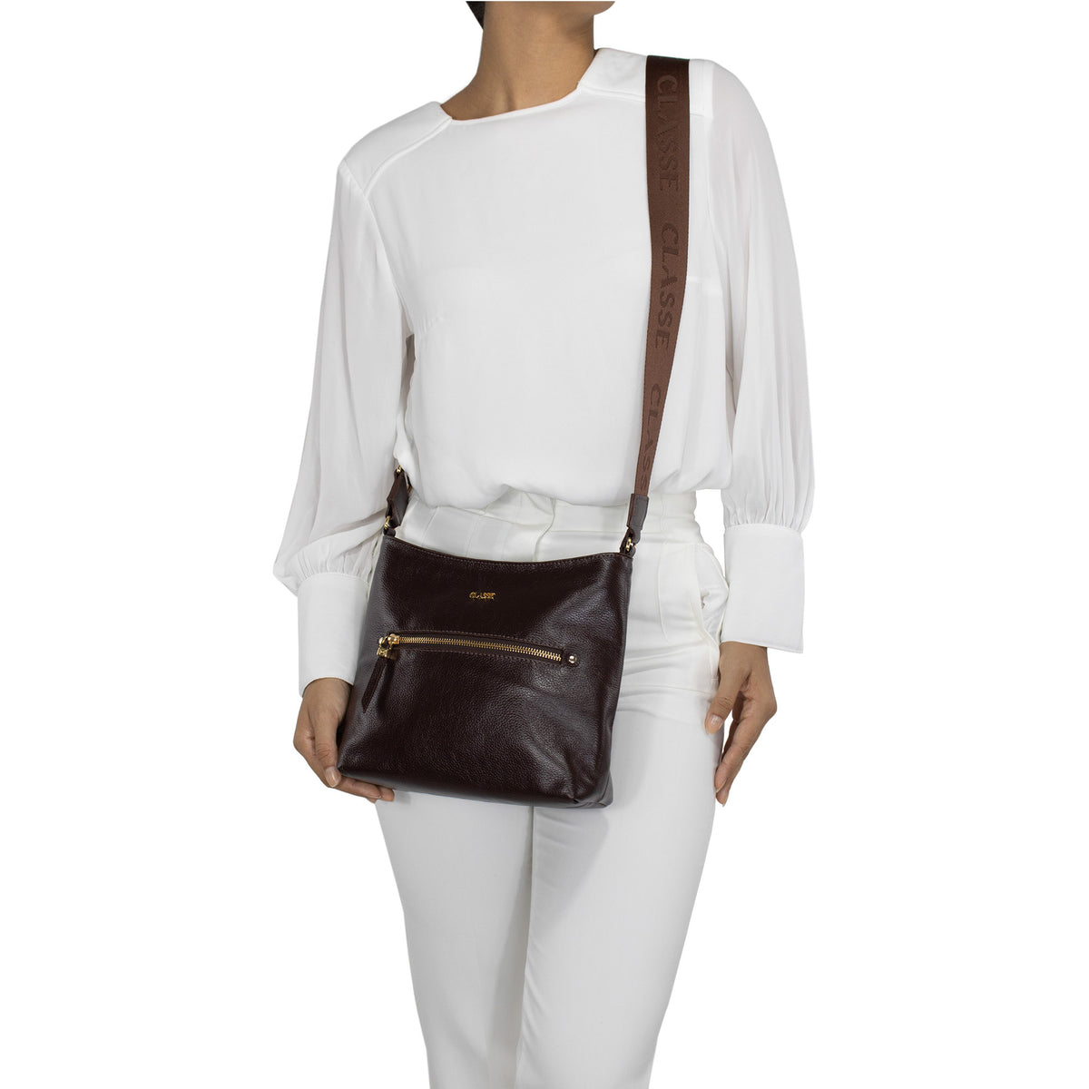 Bolsa de Couro Crossbody Lea