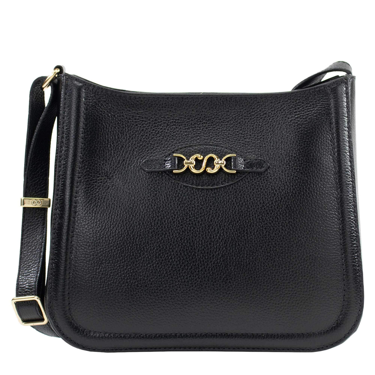 Bolsa de Couro Crossbody Isis - Preto