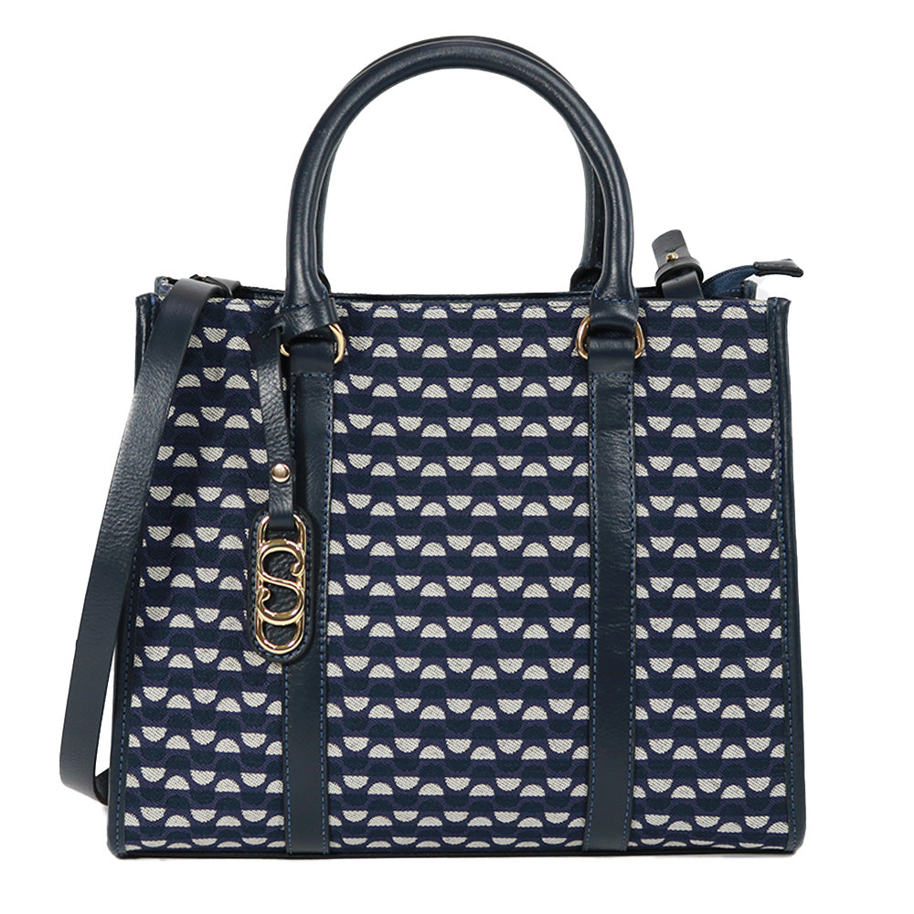 Kit: 03 Bolsas Jacquard Mileide - Marinho/Onix