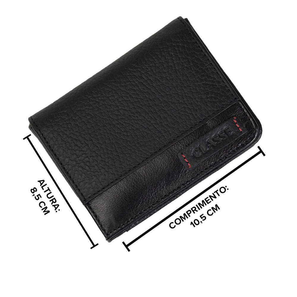 Carteira Masculina Casual de Couro