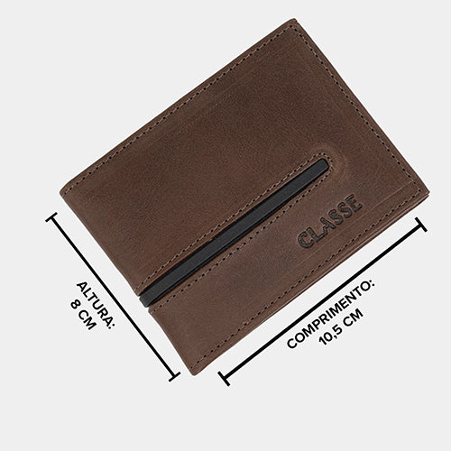 Carteira de Couro Masculina Slim