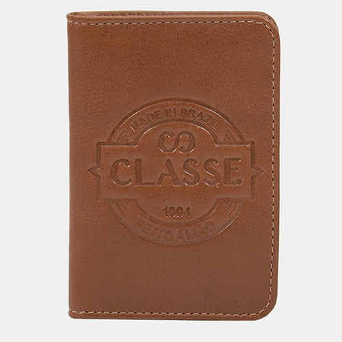Carteira de Couro Casual Masculina com Porta CNH