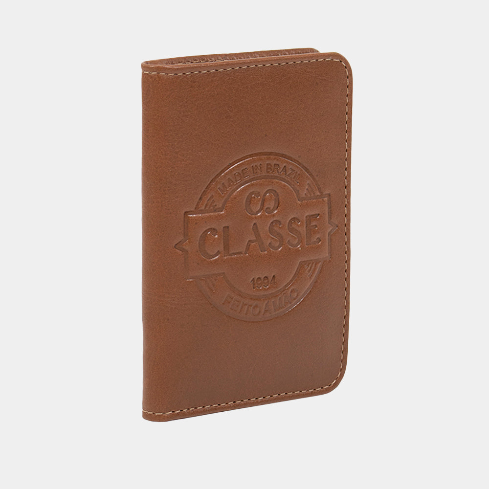 Carteira de Couro Casual Masculina com Porta CNH