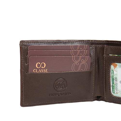 Carteira de Couro Masculina com Metal Exclusivo - Prisma