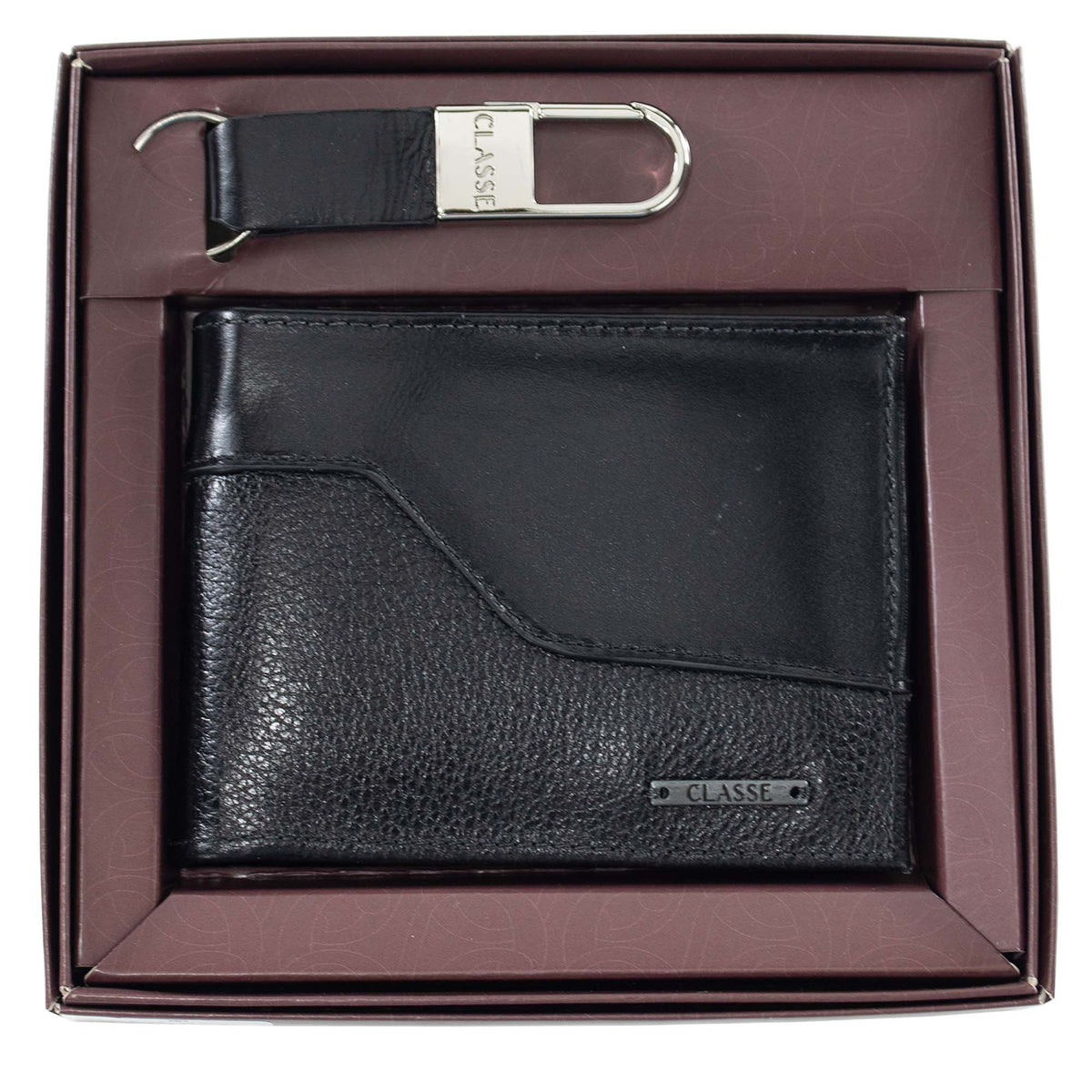 Mini Kit Social: Carteira de Couro SB e Chaveiro.