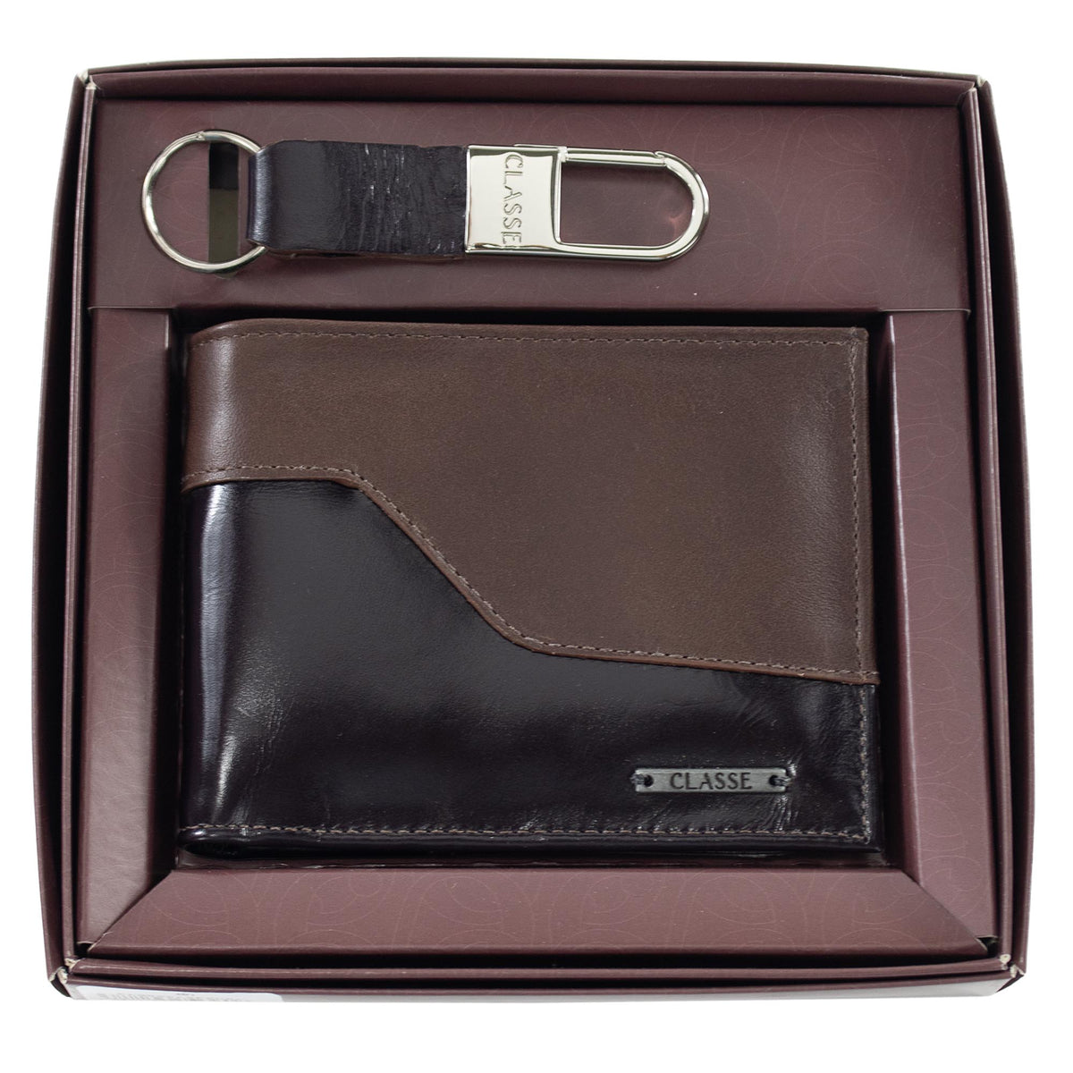 Mini Kit Social: Carteira de Couro SB e Chaveiro.