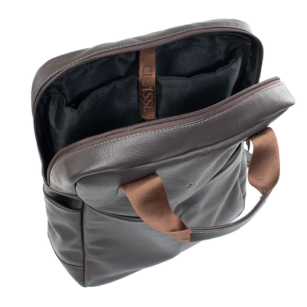 Mochila de Couro Masculina - Adventure 3 em 1 - Café