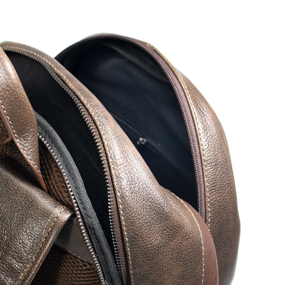 Mochila de Couro Masculina Prisma - Café Soft