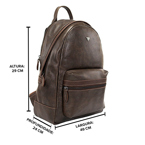 Mochila de Couro Masculina Prisma - Café Soft