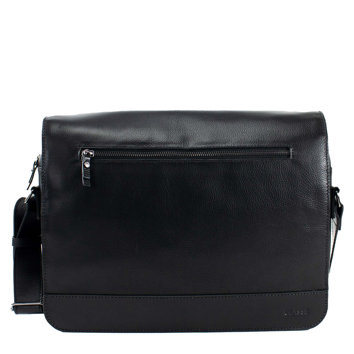 Pasta de Couro Masculina Náutica Grande - Preto