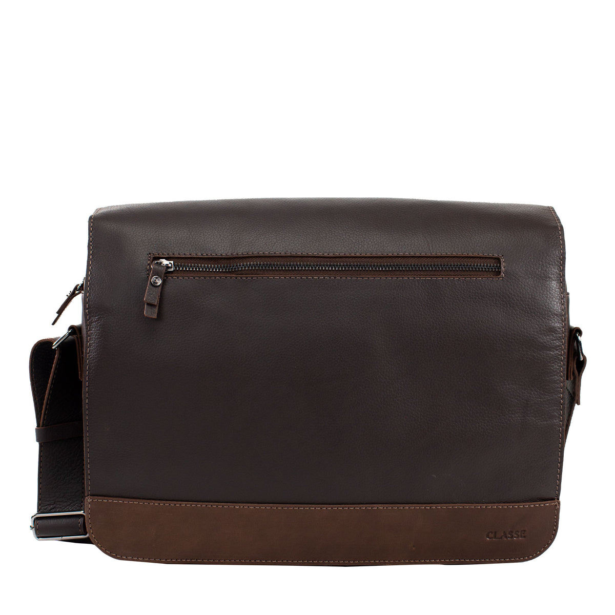 Pasta de Couro Masculina Náutica Grande - Café