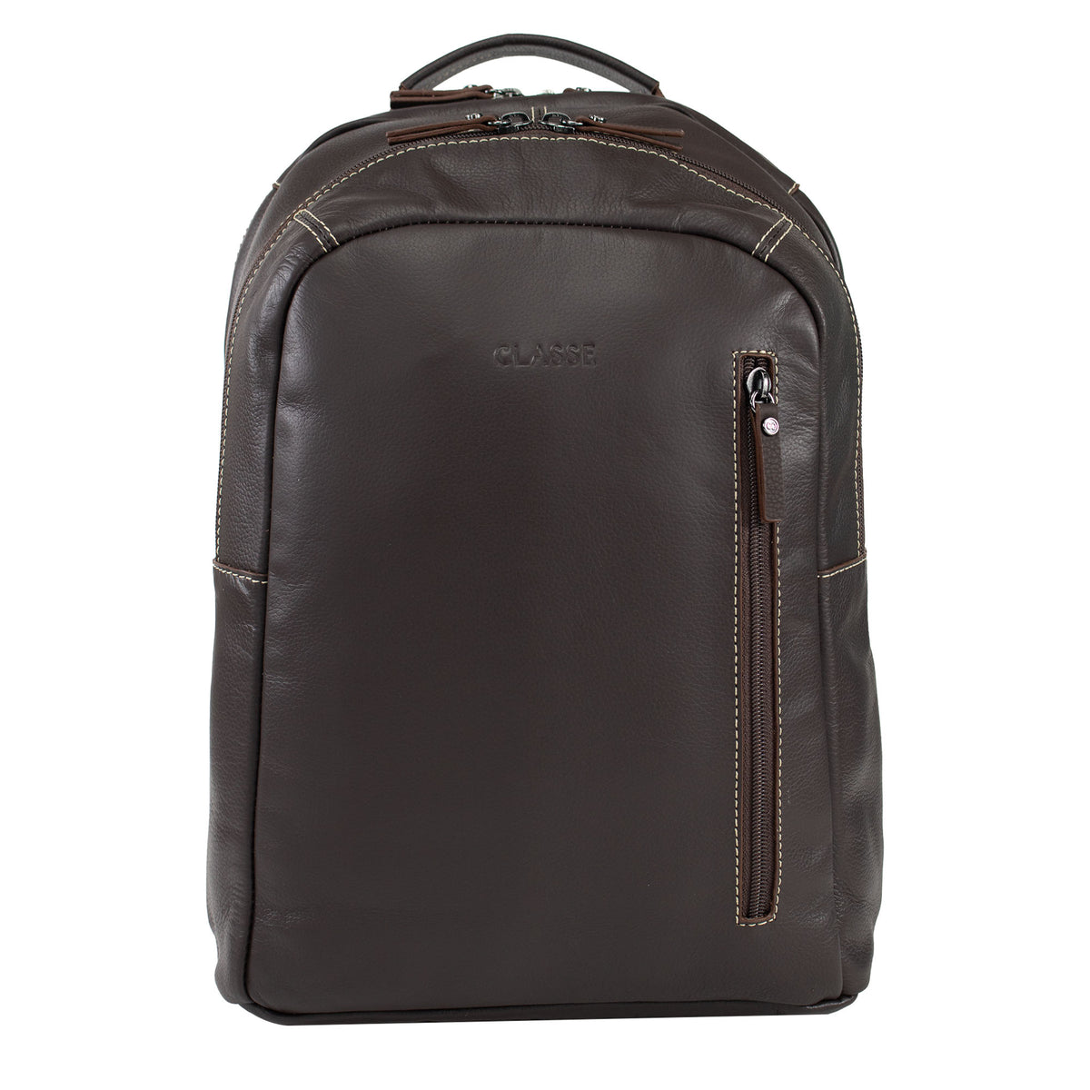 Mochila de Couro Masculina Grande Náutica - Floater Calvin Café