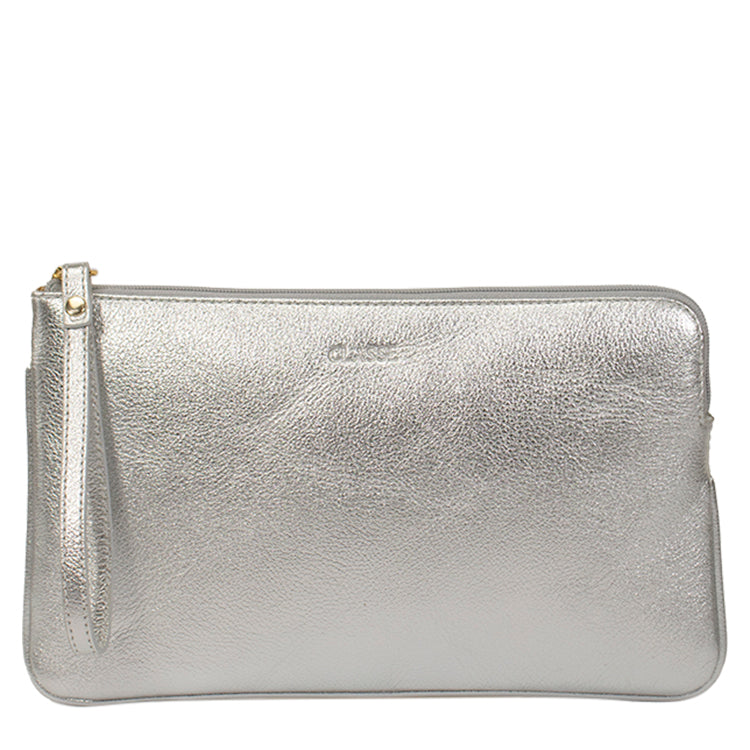Necessaire de Couro Feminina - Prata