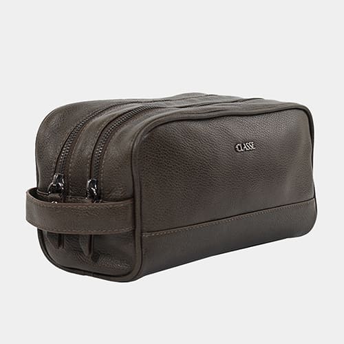 Necessaire de Couro Masculina Grande com 2 bolsos - Adventure