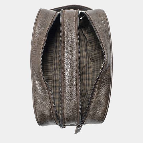 Necessaire de Couro Masculina Grande com 2 bolsos - Adventure