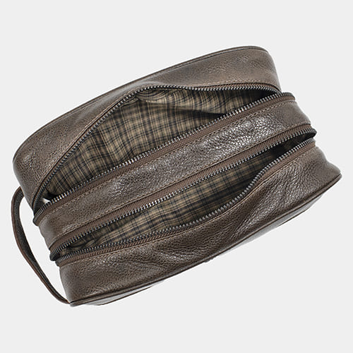 Necessaire de Couro Masculina Grande com 2 bolsos - Adventure