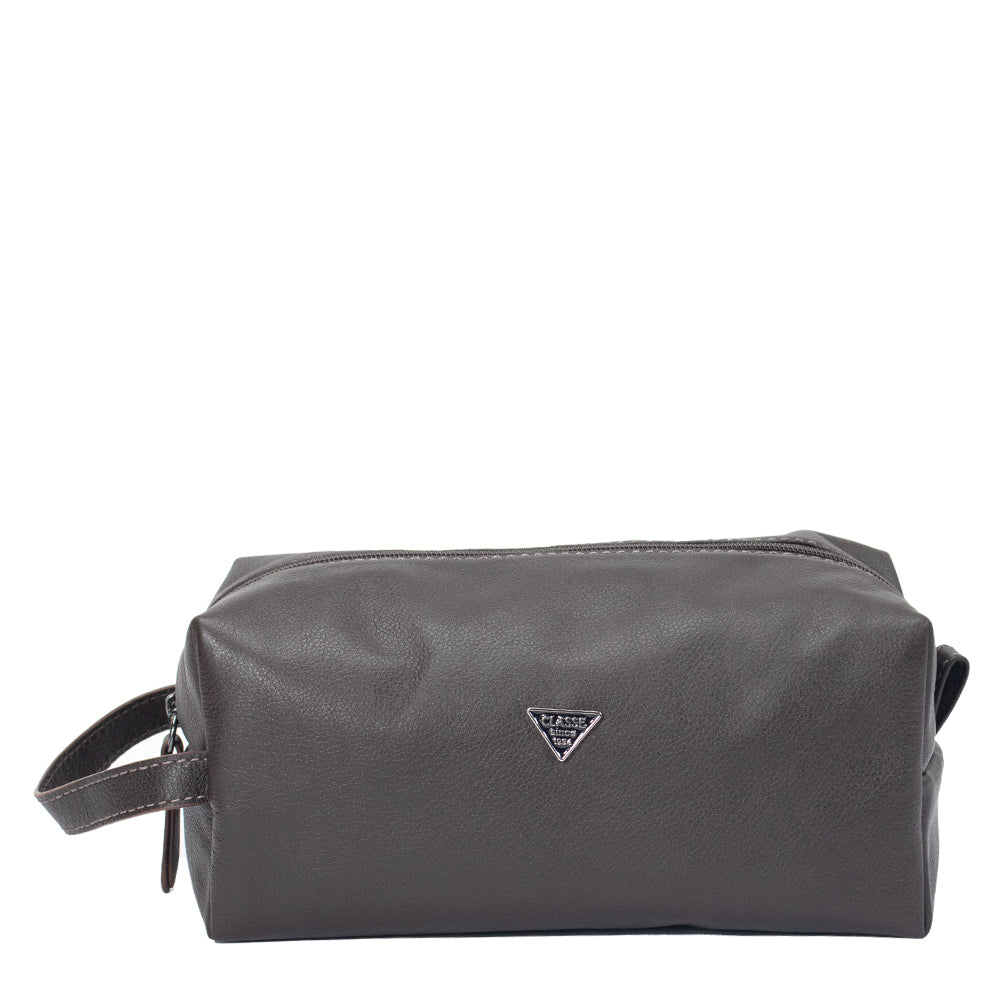 Necessaire Masculina de Couro Prisma - Café Soft