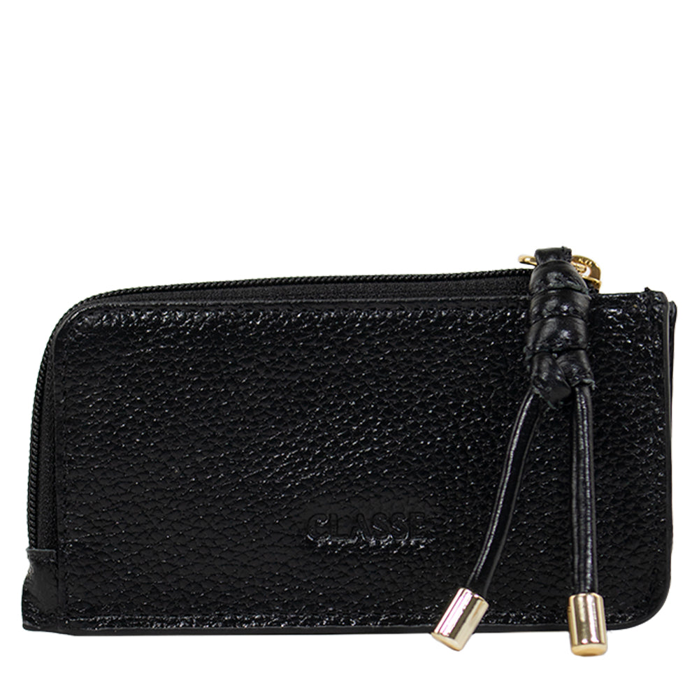 Porta Cartão Feminino de Couro - Preto