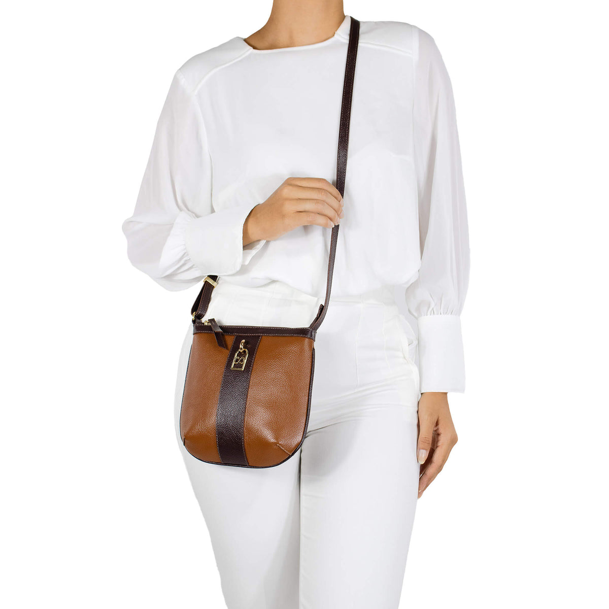 Bolsa Crossbody de Couro Floater - Allana