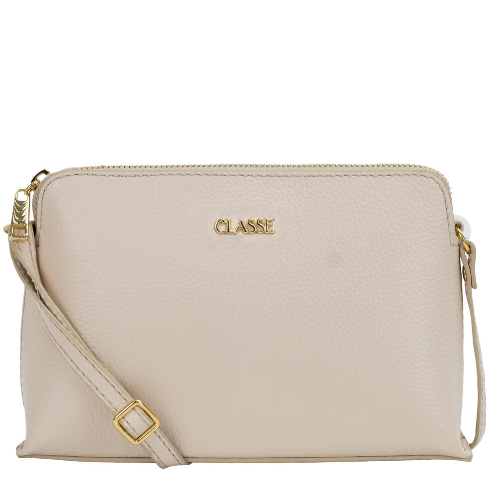 Bolsa Crossbody de Couro Bowling - Creme