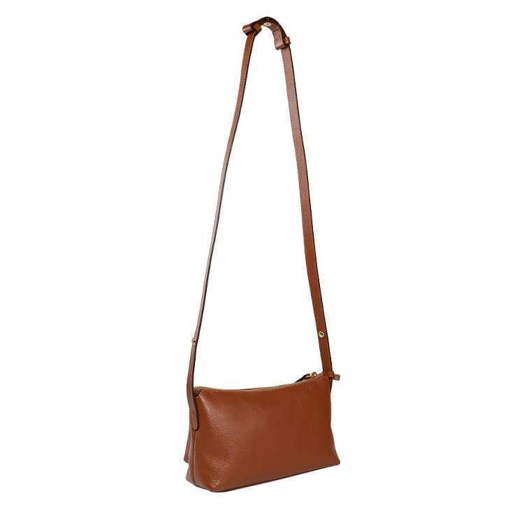 Bolsa de Couro Crossbody Malu - Nocciola