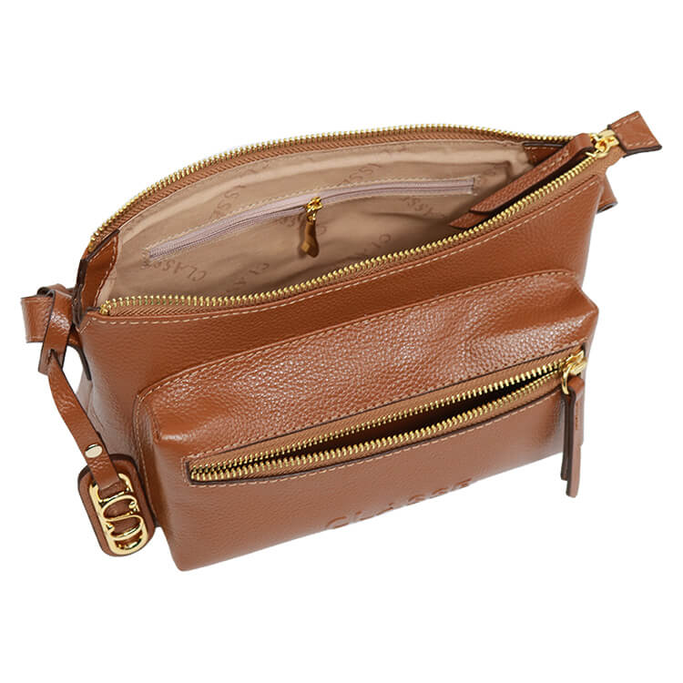 Bolsa de Couro Crossbody Malu - Nocciola