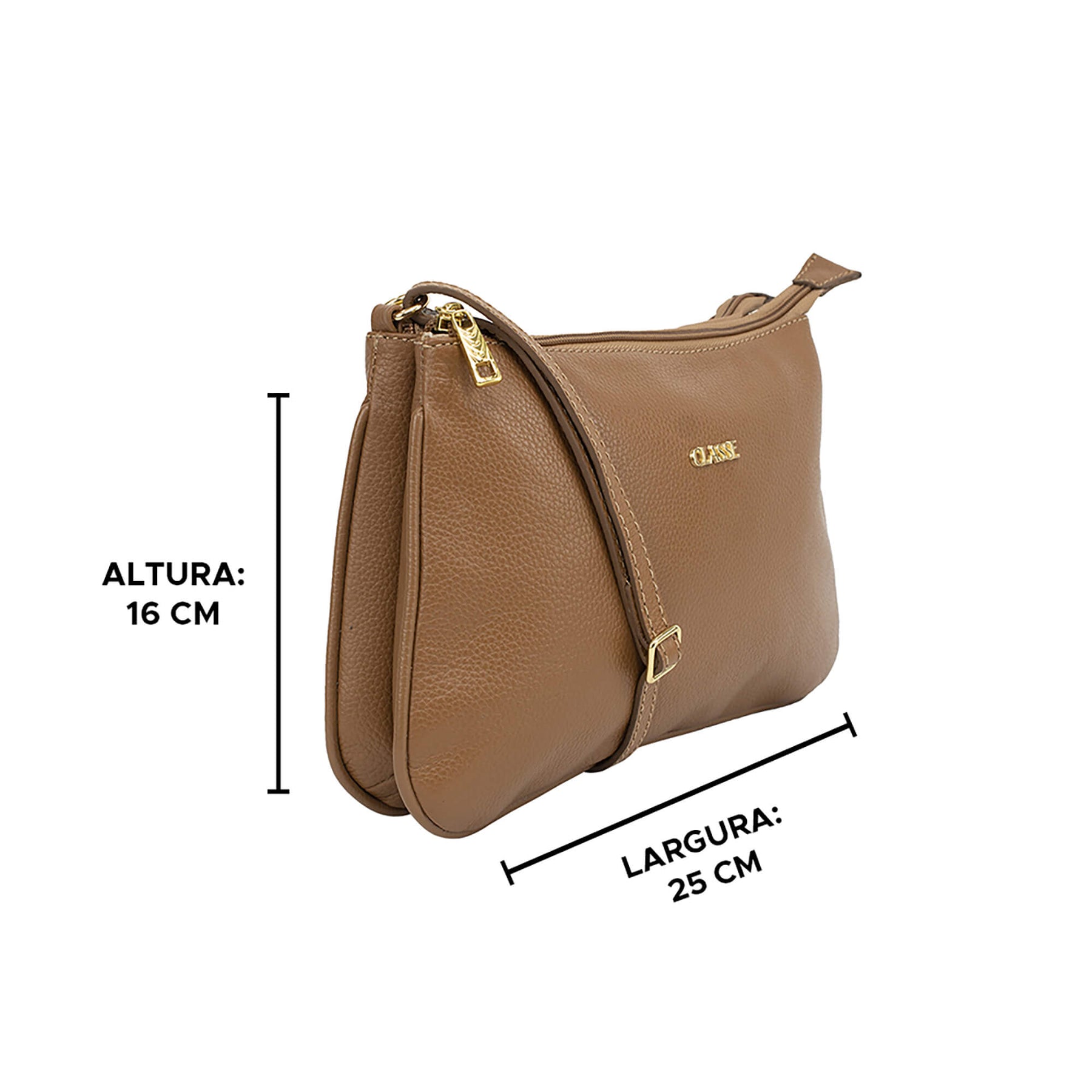 Bolsa de Couro Crossbody Maria - Nocciola