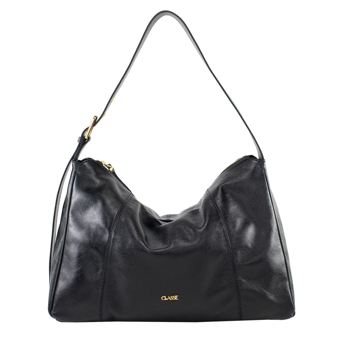 Bolsa de Couro Hobo Jade - Preto Soft