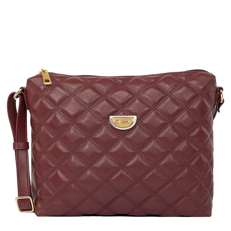 Bolsa de Couro Matelassê Crossbody Maia - Ruby
