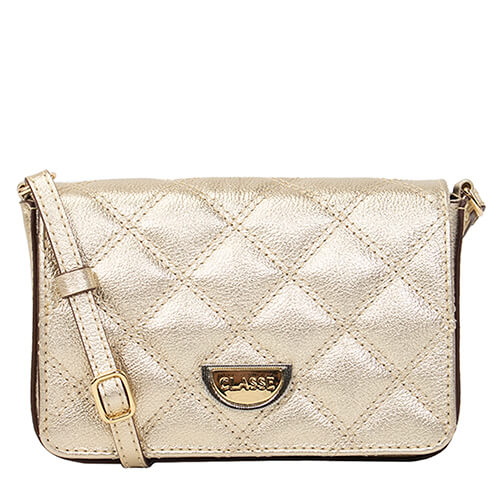 Bolsa de Couro Tiracolo Maia - Ouro