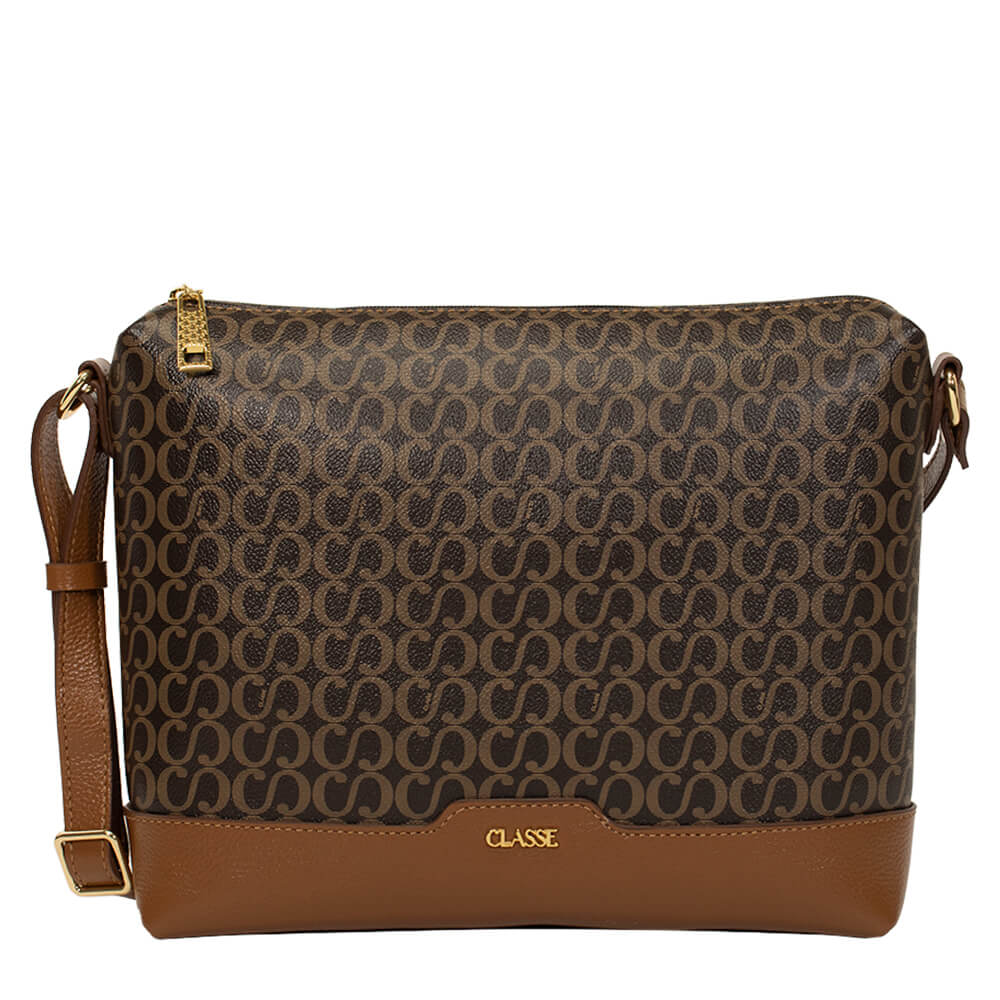 Bolsa Feminina Canvas Crossbody Helo - Marrom/Nocciola