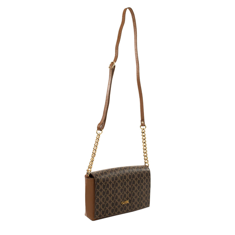 Bolsa Tiracolo Canvas Mia - Marrom/Nocciola