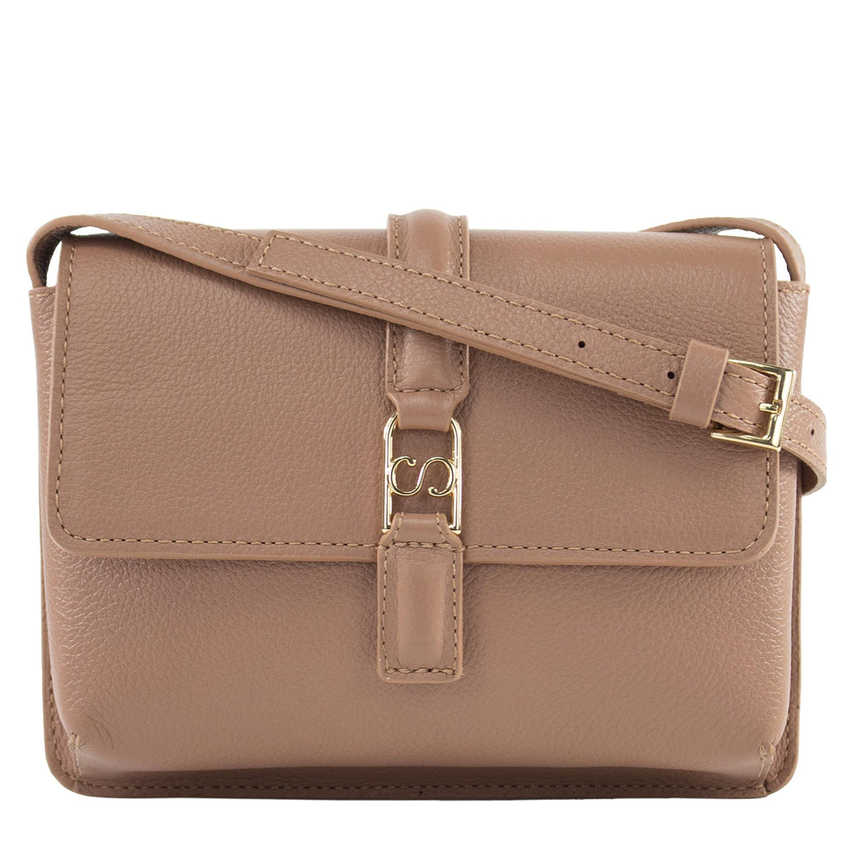 Bolsa Tiracolo de Couro Liéri - Floater Mocacchino