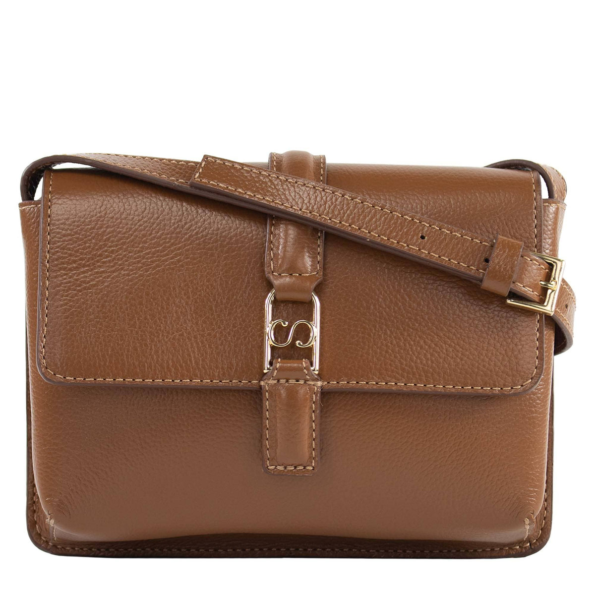 Bolsa Tiracolo de Couro Liéri - Nocciola