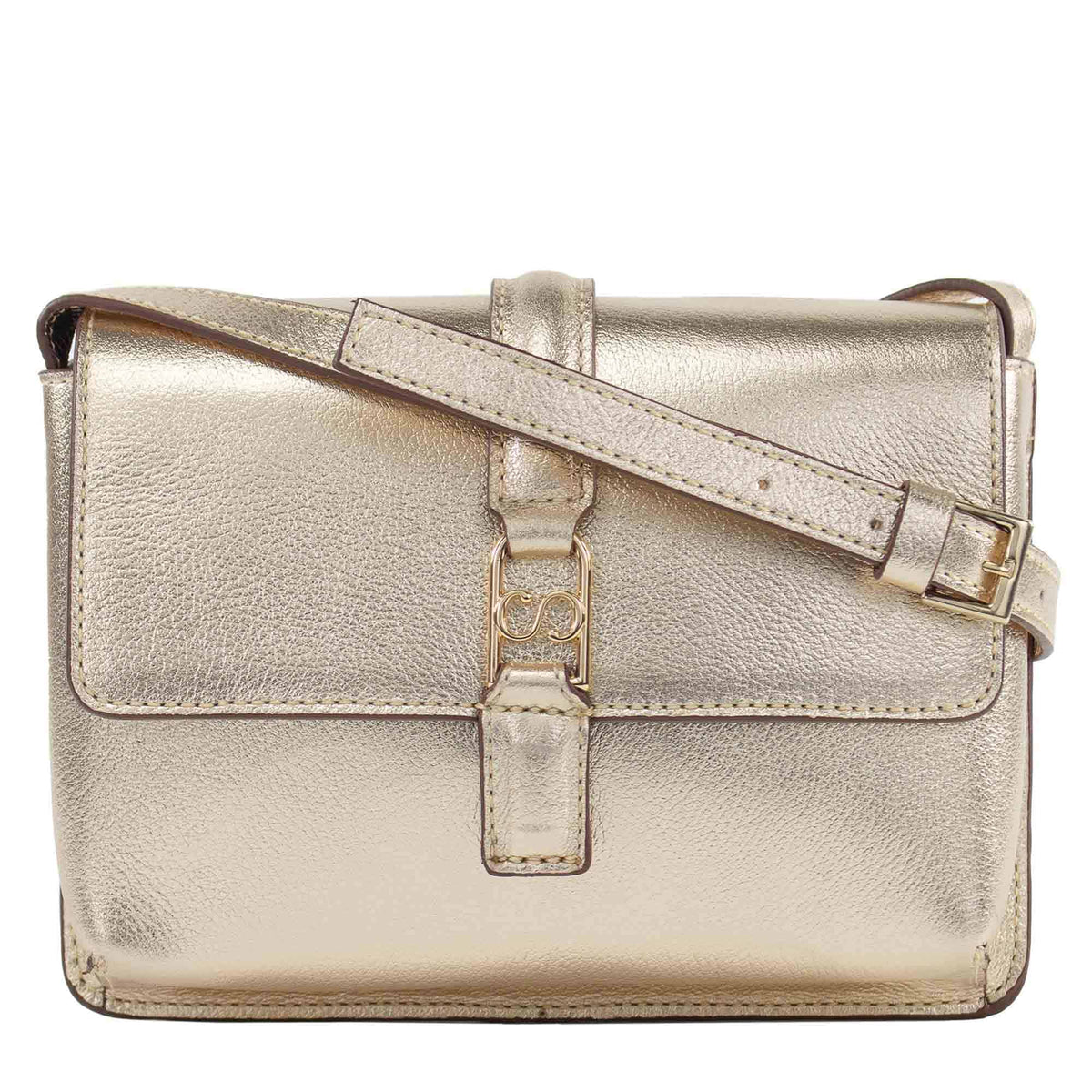 Bolsa Tiracolo de Couro Liéri - Ouro