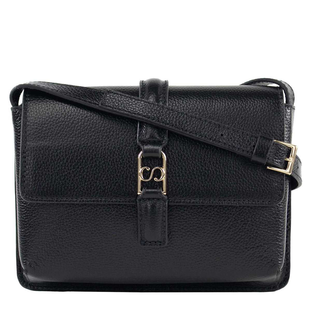 Bolsa Tiracolo de Couro Liéri - Preto