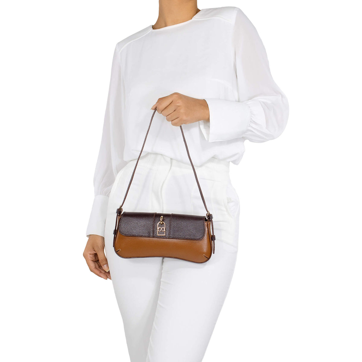 Bolsa Tiracolo de Couro Lisa - Allana