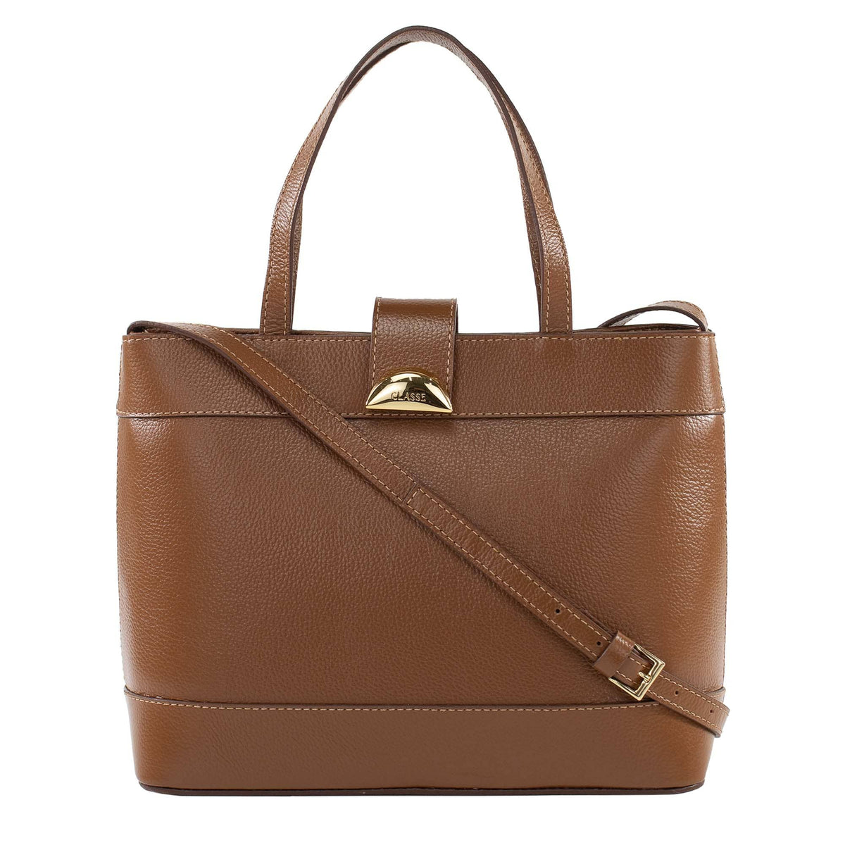 Bolsa Tote de couro Lídia - Nocciola