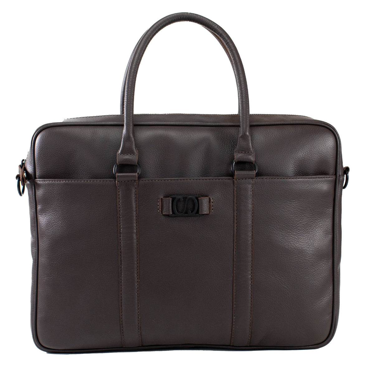 Pasta de Couro Tranversal Masculina Náutica - Café