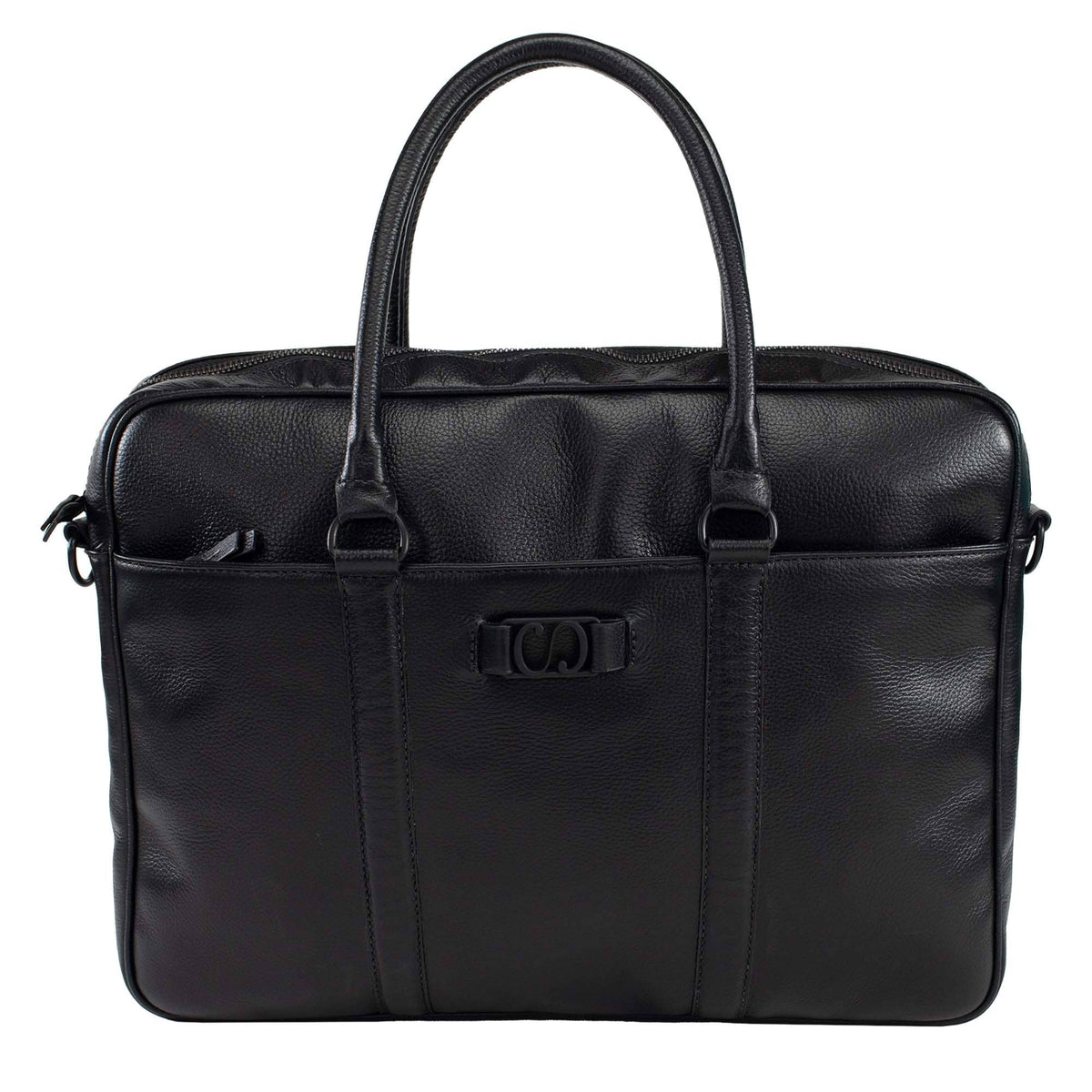 Pasta de Couro Tranversal Masculina Náutica - Preto